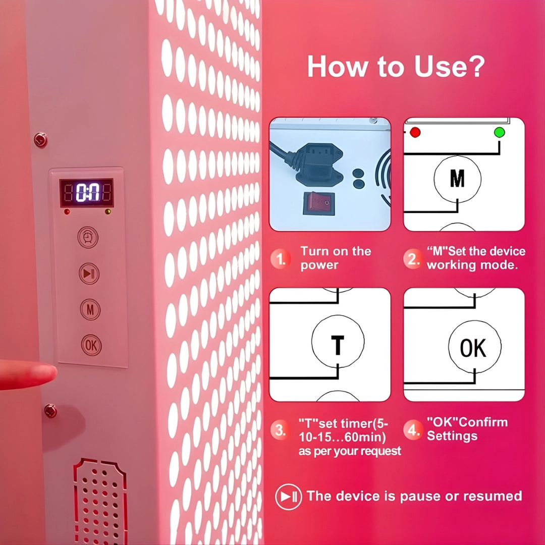 Magic Power Red & Near-Infrared Full-Body Light Therapy Panel 3000W | Magic Power LUM-3000A, 600-LED, Clinical-Grade