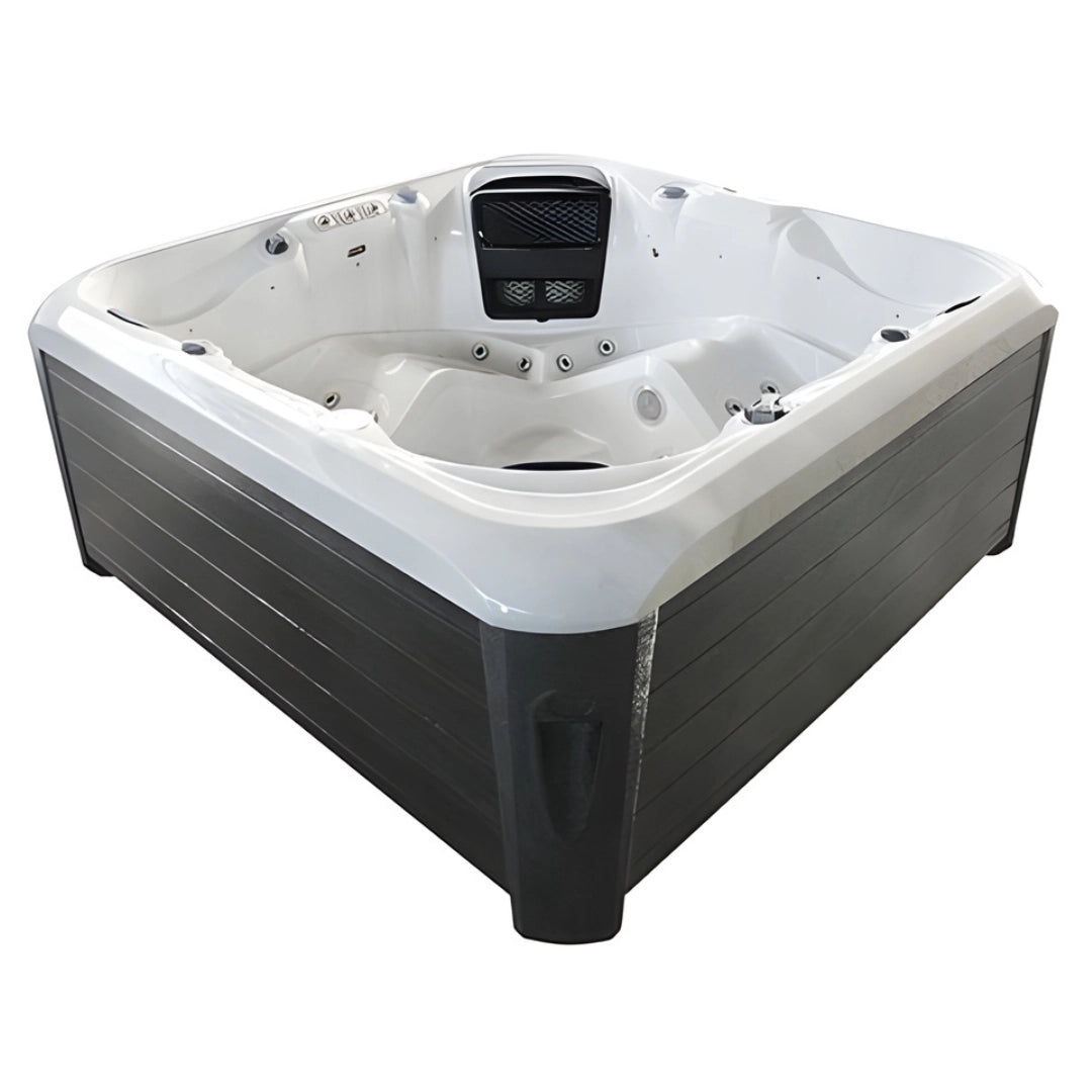 Royal Manto 5-Person Hot Tub – 52-Jet Outdoor Spa with 18 LED Lights, Acrylic Corner Design, 2200×2200×950mm