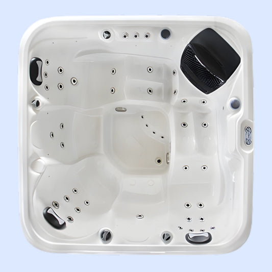 Royal Manto 5-Person Hot Tub – 52-Jet Outdoor Spa with 18 LED Lights, Acrylic Corner Design, 2200×2200×950mm