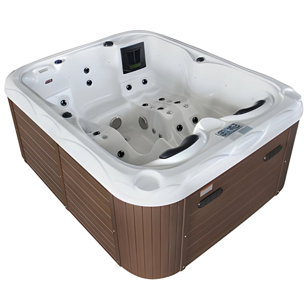 Royal Gaea 3-Person Hot Tub – 58-Jet Spa with Air Bubble Massage System & LED Lights, 2100×1700×920 mm
