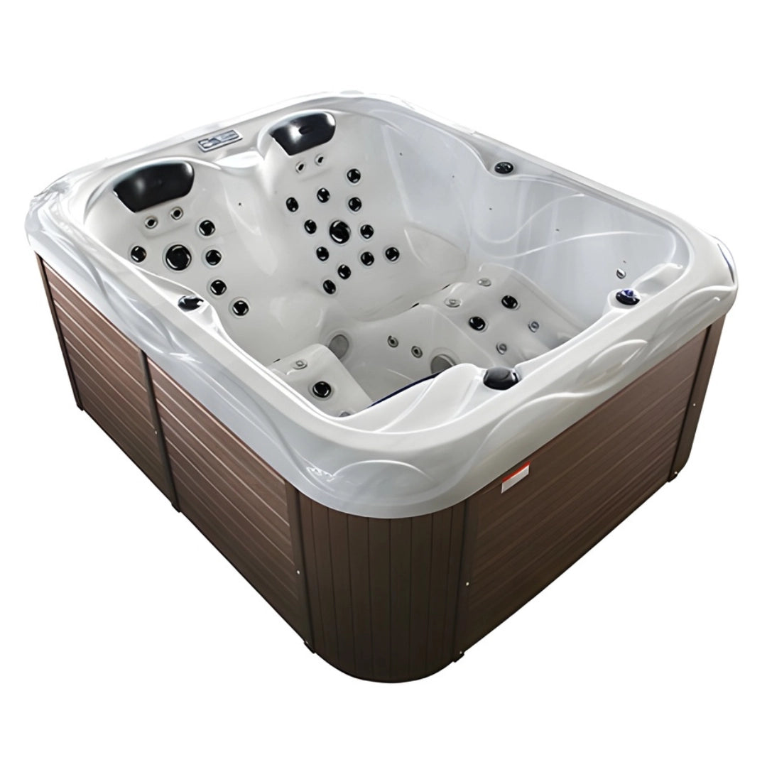 Royal Gaea 3-Person Hot Tub – 58-Jet Spa with Air Bubble Massage System & LED Lights, 2100×1700×920 mm